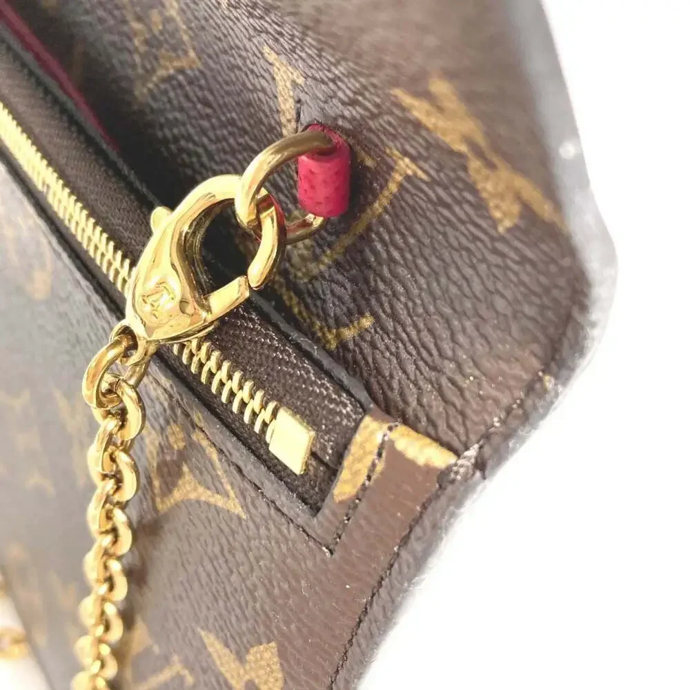 LOUIS VUITTON Authentic Brown Monogram Canvas Pochette Shoulder Bag
